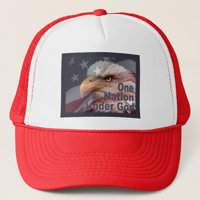 ONE NATION UNDER GOD by SHARON SHARPE Trucker Hat (Front)