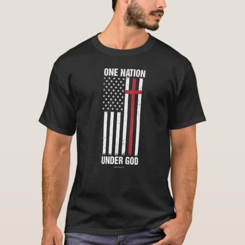 One Nation Under God Christian Bible Verse Religio T_Shirt