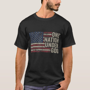 ONE NATION UNDER GOD - Christian USA Vintage Ameri T-Shirt