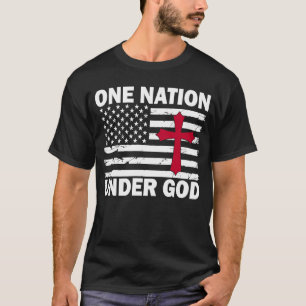 One Nation Under GOD Christian USA Vintage Ameri T-Shirt
