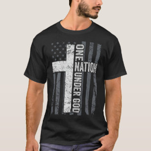 ONE NATION UNDER GOD - Christian Worship Cross Fla T-Shirt