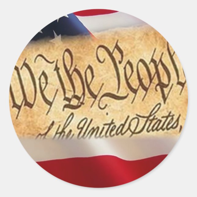 One Nation Under God Classic Round Sticker (Front)