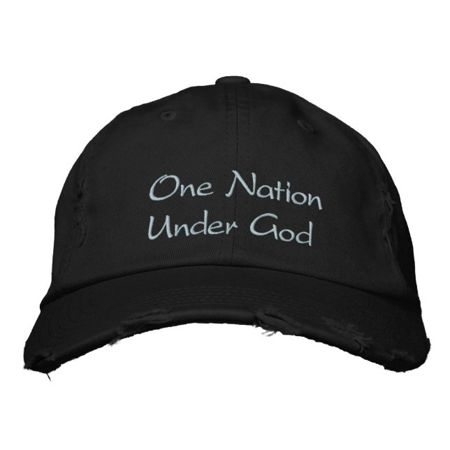 One Nation Under God Embroidered Baseball Hat (Front)