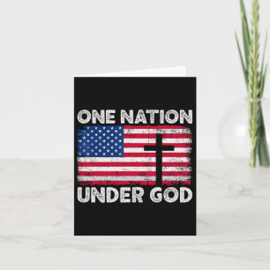 One Nation Under God Flag 4th Of July Patriotic Ch Card