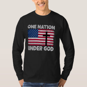 ONE NATION UNDER GOD Flag 4th Of July Patriotic Ch T-Shirt
