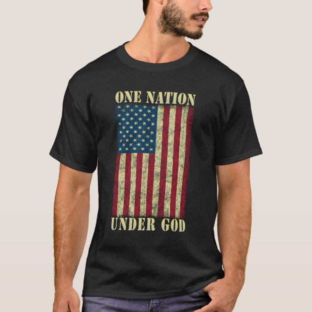 One Nation Under God Gift 4Th Of July Design Usa F T-Shirt (Front)