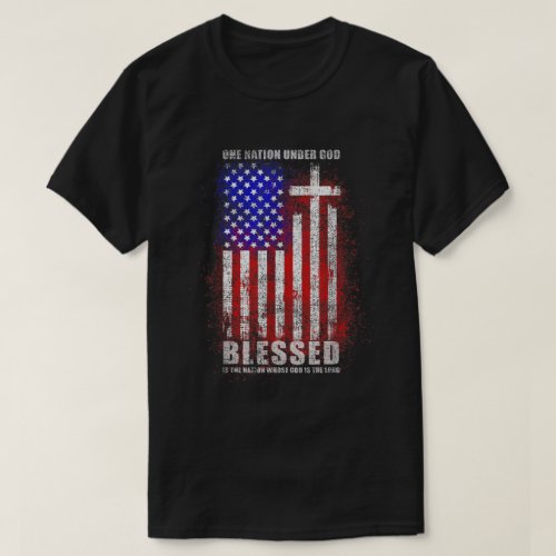 One Nation Under God Jesusamerican Flag Patriotic T_Shirt