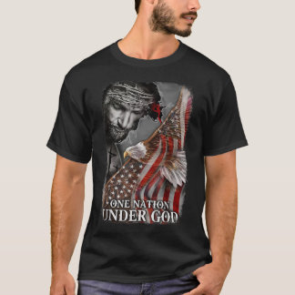 One Nation Under God Jesus Christian Eagle America T-Shirt