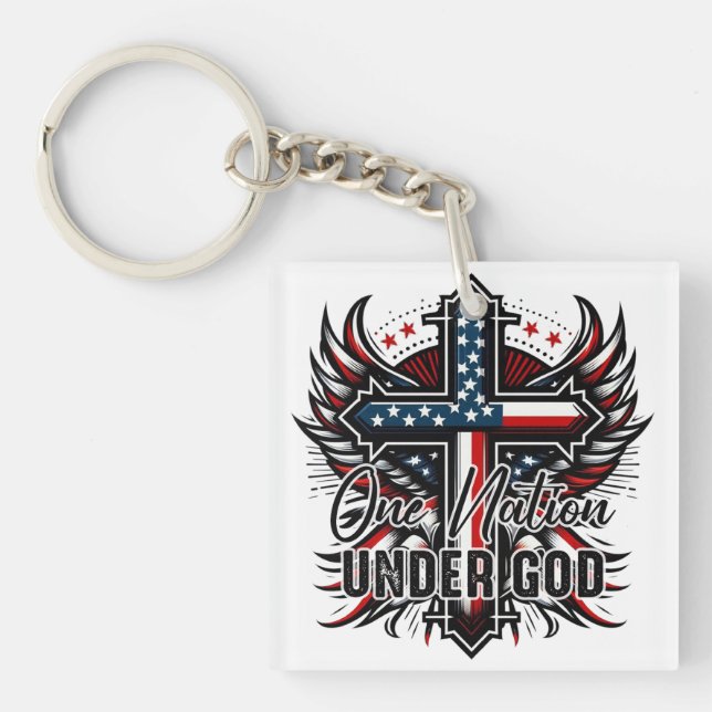 One Nation Under God  Keychain (Front)