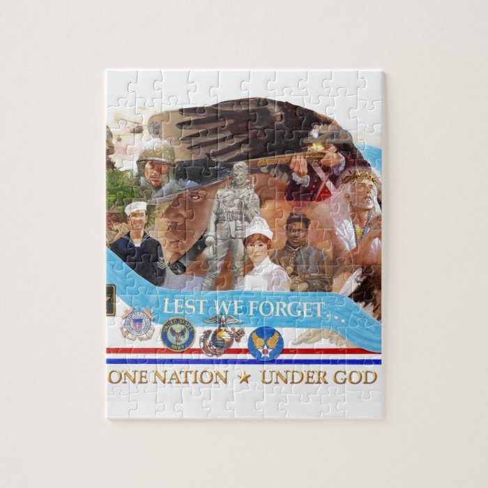 One Nation Under God Lest We Forget Jigsaw Puzzles