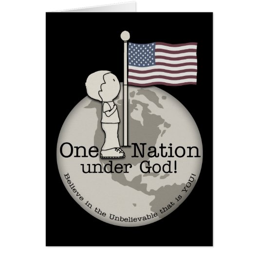 One Nation Under God-Little Boy at US Flag (Front)