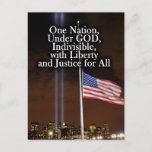 One Nation Under God Patriot Day 9/11 Patriotic Postcard