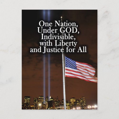 One Nation Under God Patriot Day 911 Patriotic Postcard