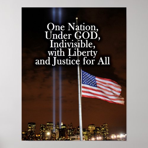 One Nation Under God Patriot Day 911 Patriotic Poster