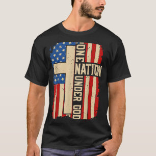 One Nation Under God Patriotic Christian Faith Ame T-Shirt