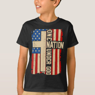 One Nation Under God Patriotic Christian Faith Ame T-Shirt