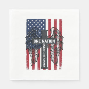 One Nation Under God Patriotic Cross Wings Shirt_1 Napkins