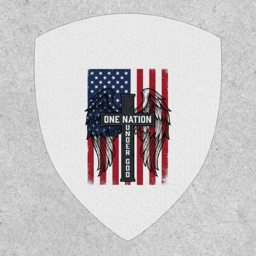 One Nation Under God Patriotic Cross Wings Shirt_1 Patch