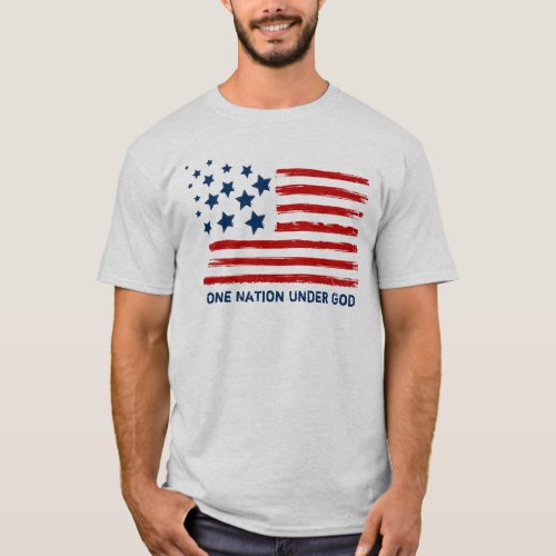 One Nation Under God Patriotic T_Shirt