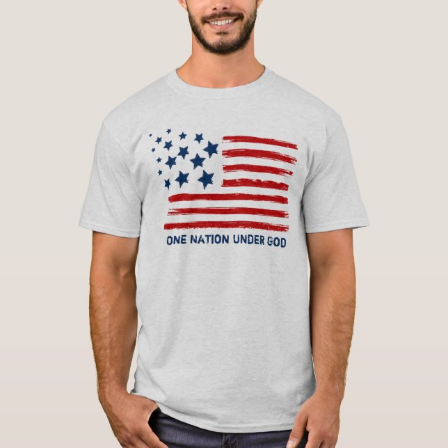 One Nation Under God Patriotic T-Shirt (Front)