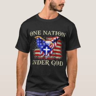 one nation under god patriotic usa christian T-Shirt