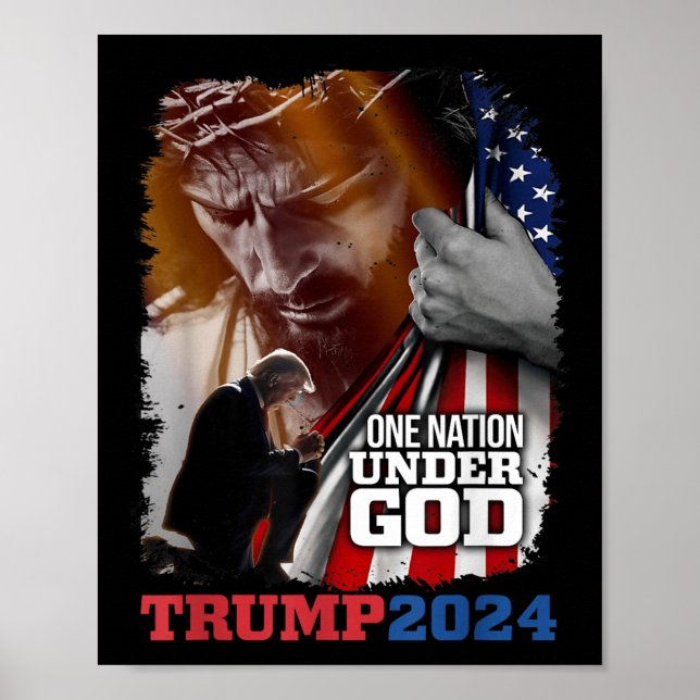 One Nation Under God President Trump 2024 America  Poster (Front)