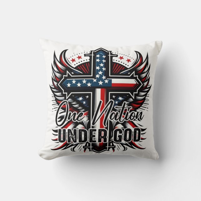 One Nation Under God  Throw Pillow (Front)