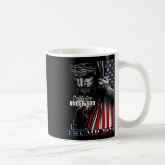 One Nation Under God Trump 2024 God American Flag Coffee Mug