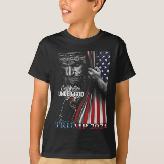 One Nation Under God Trump 2024 God American Flag T-Shirt
