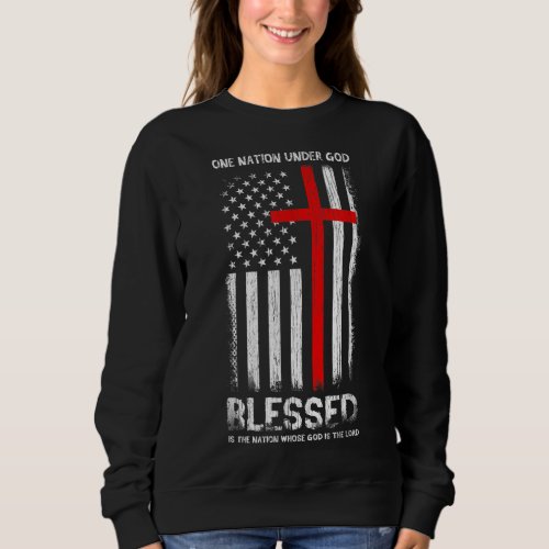 One Nation under God USA Patriot Veteran Chrisiani Sweatshirt