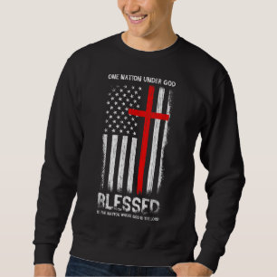 One Nation under God USA Patriot Veteran Chrisiani Sweatshirt
