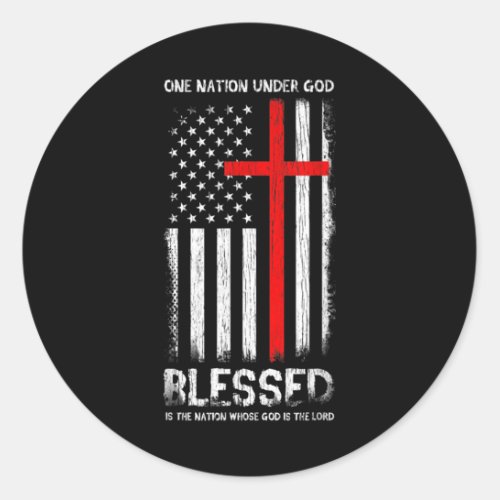 One Nation under God USA Patriot Veteran Classic Round Sticker