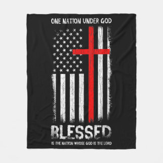 One Nation under God USA Patriot Veteran Fleece Blanket