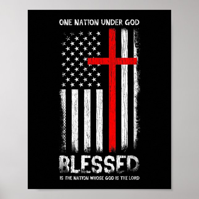 One Nation under God USA Patriot Veteran Poster (Front)