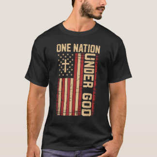 One Nation Under God USA Patriotic Christian T-Shirt