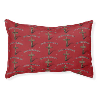 One Nation Under God with rugged cross Pet Bed