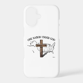 One Nation Under God with US outline iPhone 17 Case