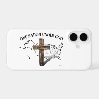One Nation Under God with US outline iPhone 17 Case