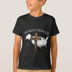 One Nation Under God with US outline T-Shirt