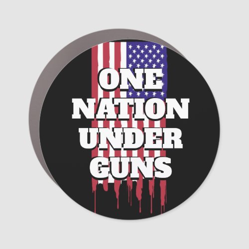 One Nation Under Guns T_Shirt Car Magnet