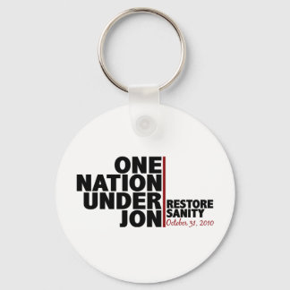 One nation under Jon (Restore Sanity) Keychain