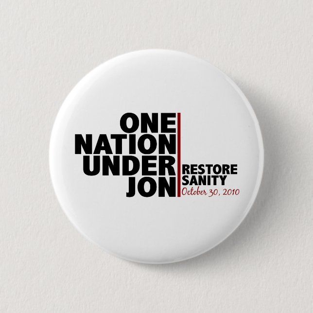 one nation under jon (stewart) pinback button (Front)