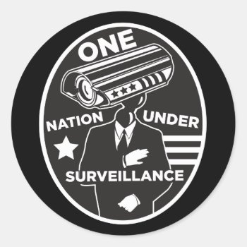 One Nation Under Surveillance Classic Round Sticker by jamierushad at Zazzle