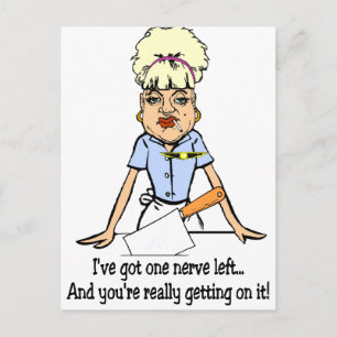 one nerve left postcard