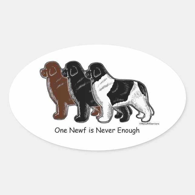 One Newf is Never Enough Oval Sticker (Front)