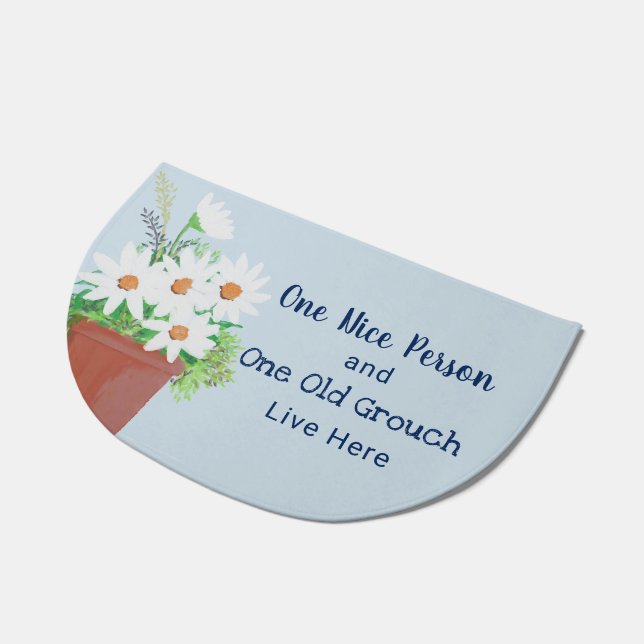 One Nice Person One Old Grouch Live Here Funny Doormat (Angled)