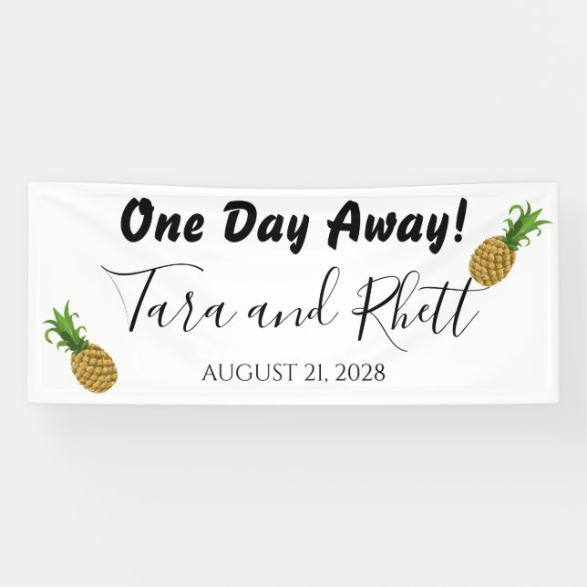 One Night Away Pineapples Rehearsal Dinner Banner (Horizontal)
