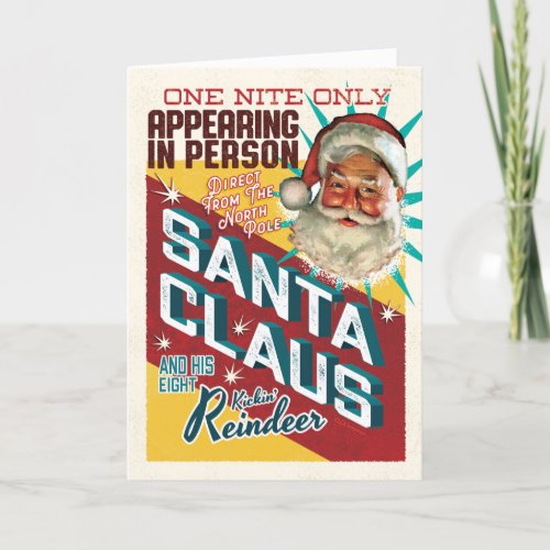 One Night Only Santa Claus Christmas Cards
