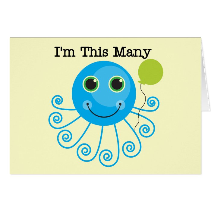 One Octopus I'm This Many Birthday Card