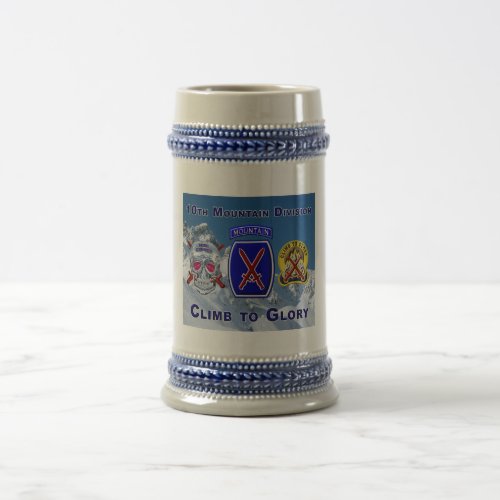 One of a Kind 10th Mountain Division Design Beer Stein